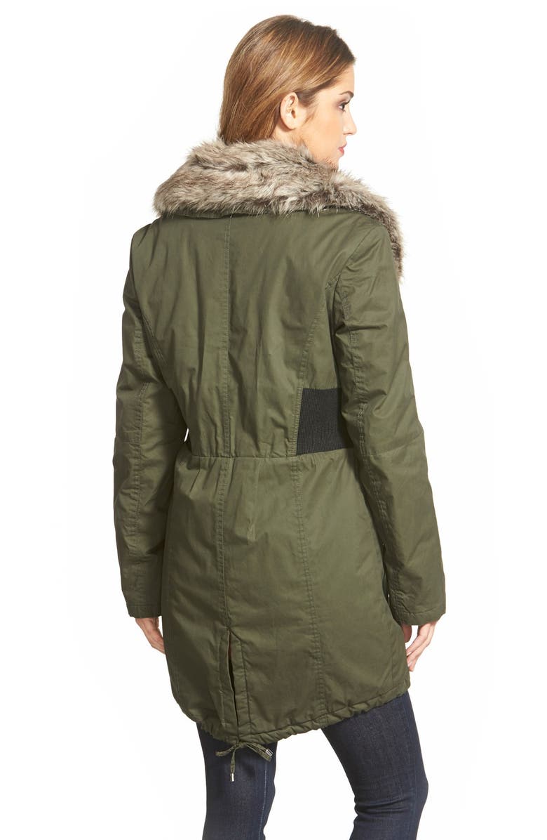 DKNY Faux Fur Trim Utility Parka, Alternate, color, 