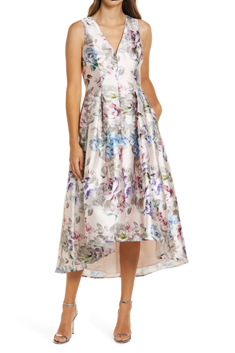 Sleeveless High/Low Dress, Main, color, BLUSH MULTI