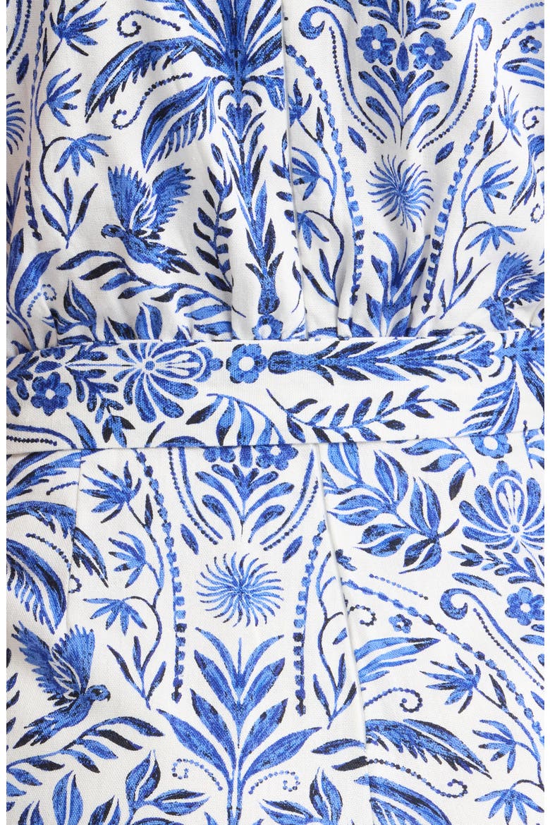 Romina Tropical Jora Belted Jumpsuit, Alternate, color, WHITE BLUE-MULTI