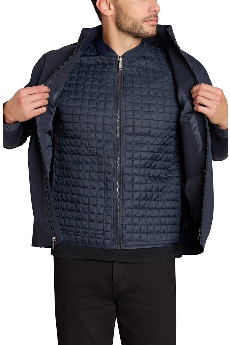 3-in-1 Systems Stand Collar Water Resistant Jacket with Quilted Bib, Alternate, color, MIDNIGHT BLUE