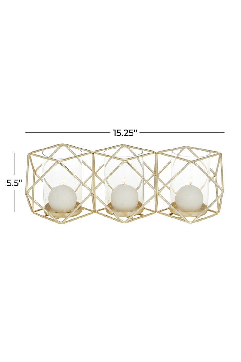 Goldtone Metal Modern Candle Holder, Alternate, color, GOLD