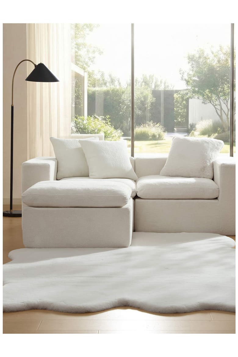 Faux Fur Accent Pillow, Alternate, color, WHITE