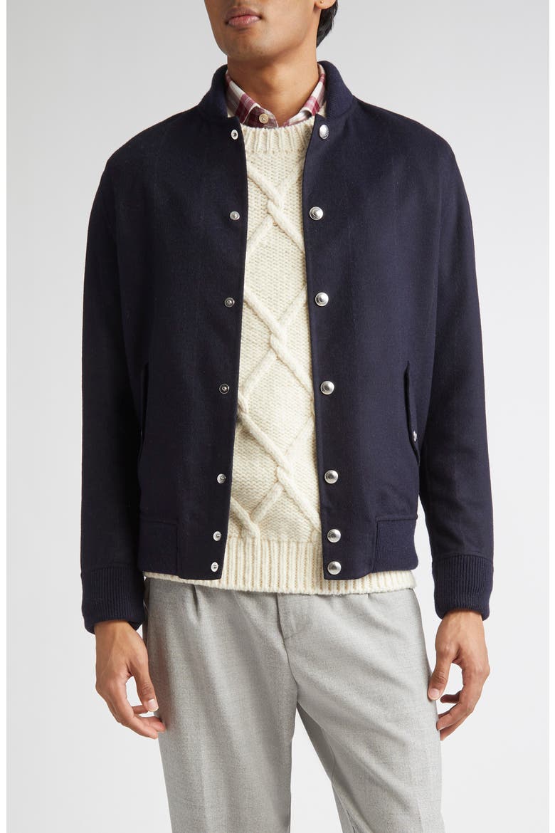 Wool Bomber Jacket, Main, color, 11 NAVY BLUE