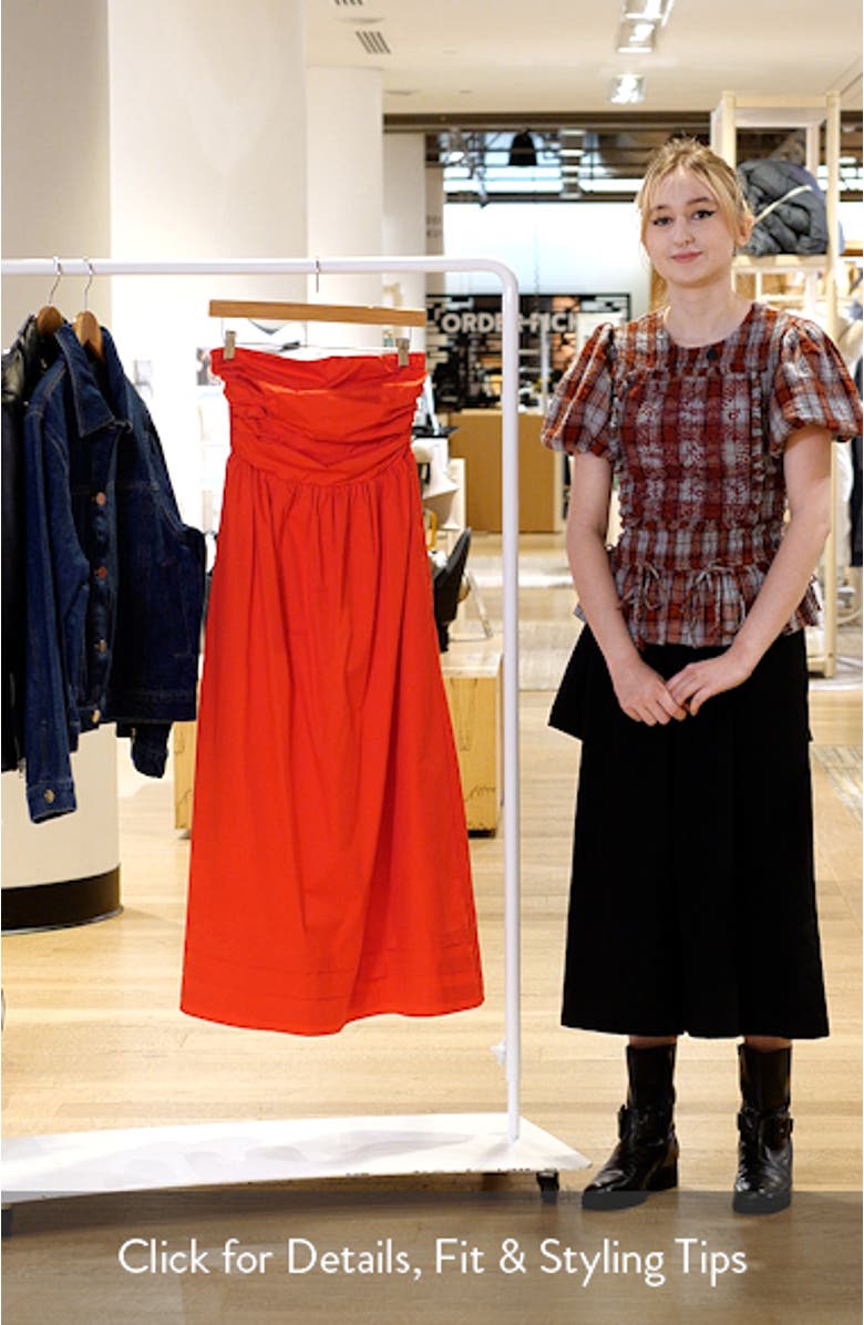 Joey Strapless Cotton Blend Poplin Dress, sales video thumbnail