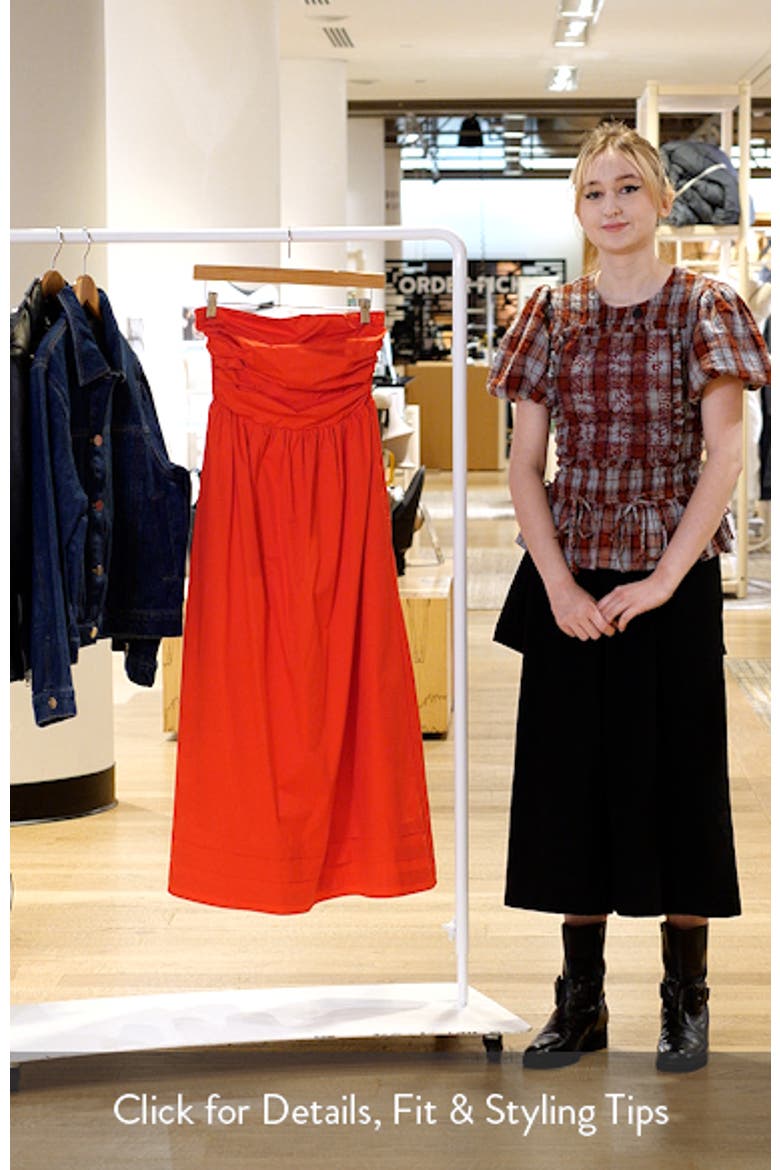 Joey Strapless Cotton Blend Poplin Dress video