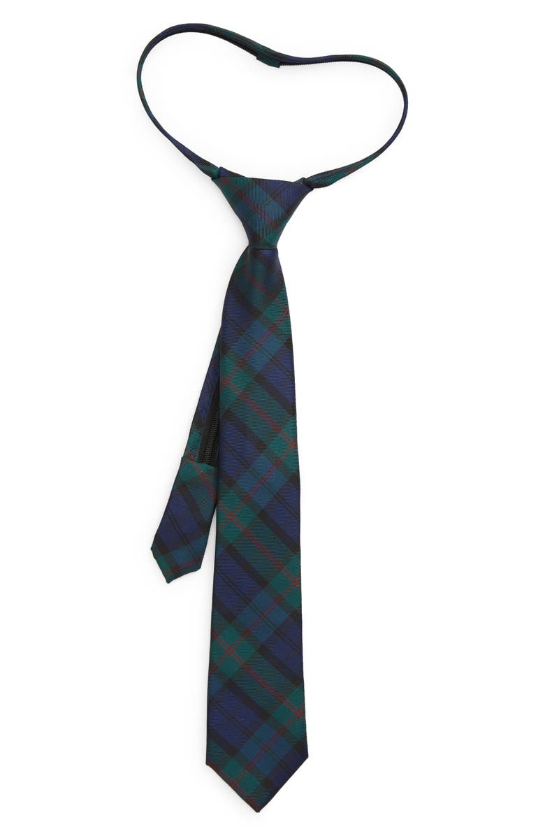 Nordstrom Kids' Matching Family Moments Green Plaid Silk Tie, Main, color,