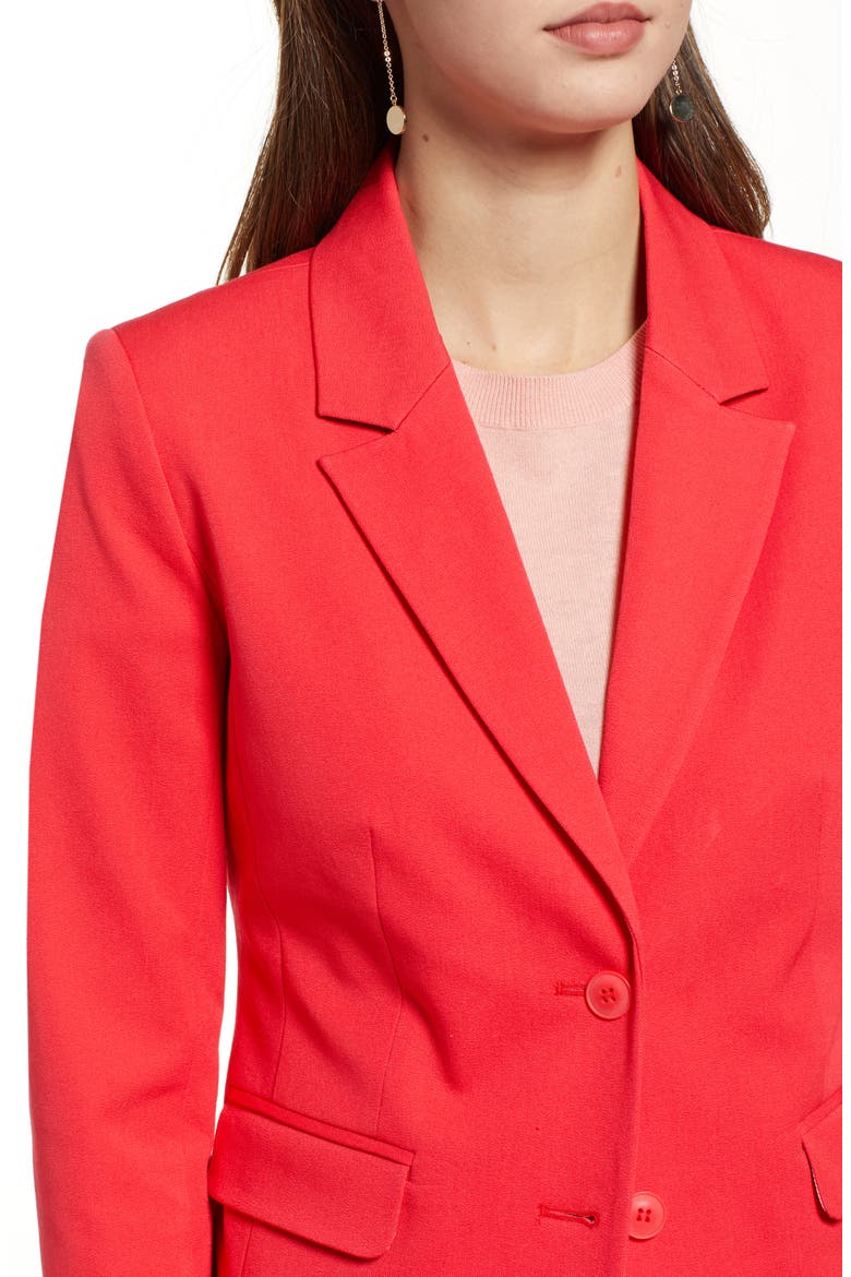 Stretch Cotton Twill Blazer, Alternate, color, RED BITTERSWEET