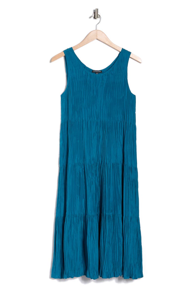 Sleeveless Tiered Silk Maxi Dress, Alternate, color, SEAFOAM