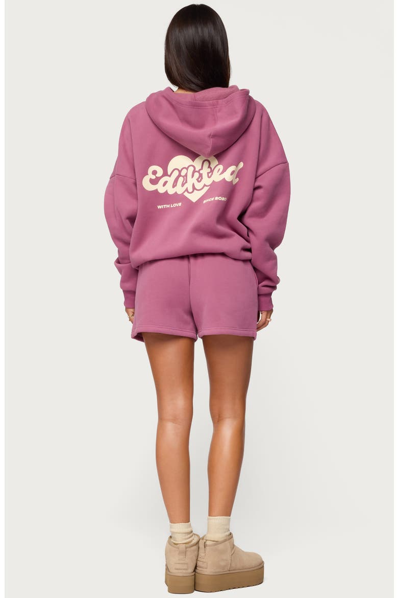 We're Edikted Sweat Shorts, Alternate, color, MAUVE