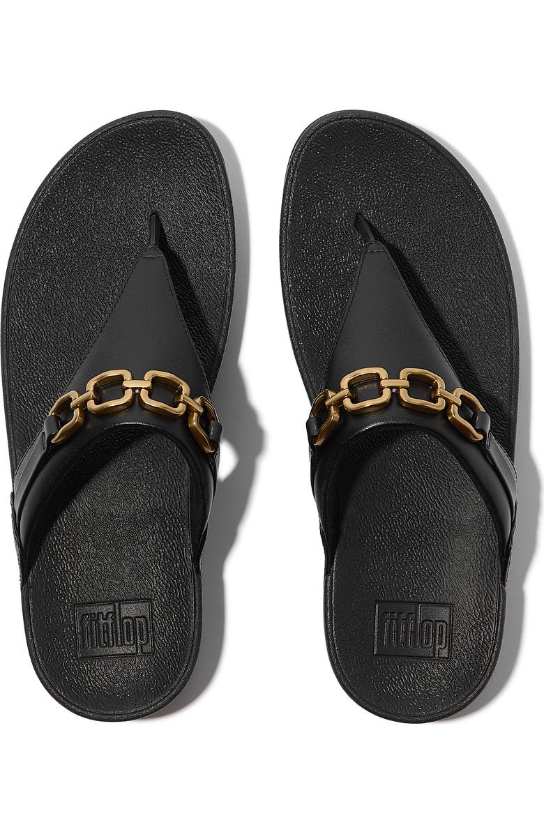 FitFlop Lulu Square-Chain TP Sandal, Alternate, color, Black