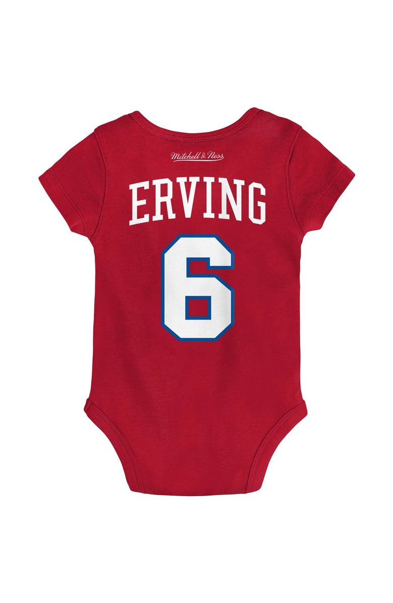Mitchell & Ness Infant Mitchell & Ness Julius Erving Red Philadelphia 76ers Hardwood Classics Name & Number Bodysuit, Alternate, color, 