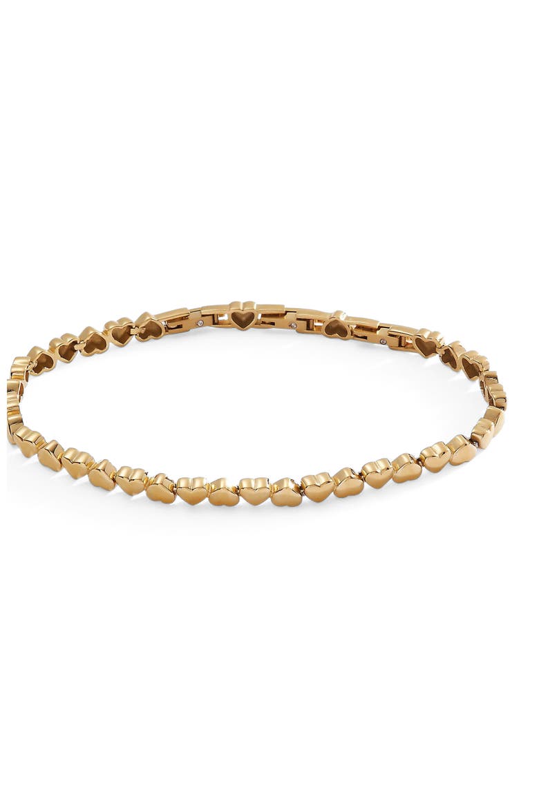 Heart Tennis Bracelet, Main, color, Gold