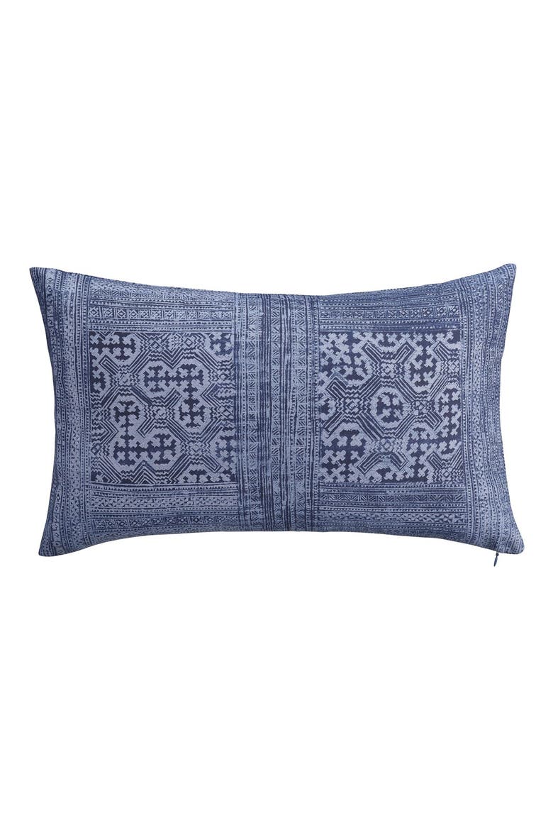 'Indigo Stripe' Washed Cotton Canvas Pillow, Main, color, BLUE