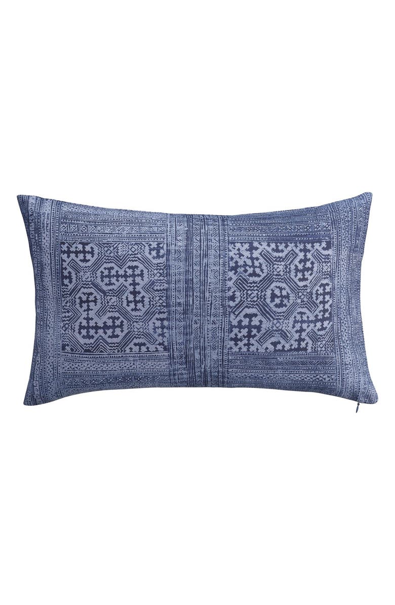 cupcakes and cashmere 'Indigo Stripe' Washed Cotton Canvas Pillow, Main, color, 