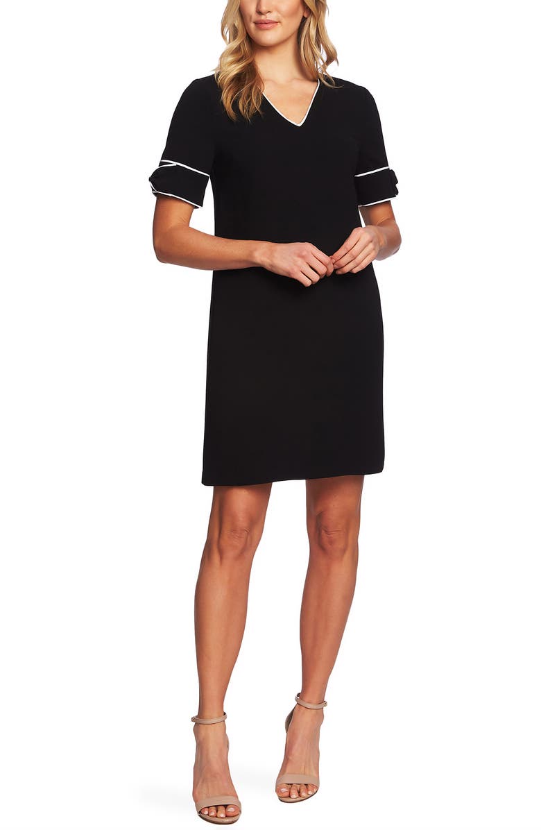CeCe Bow Trim Shift Dress, Main, color, 