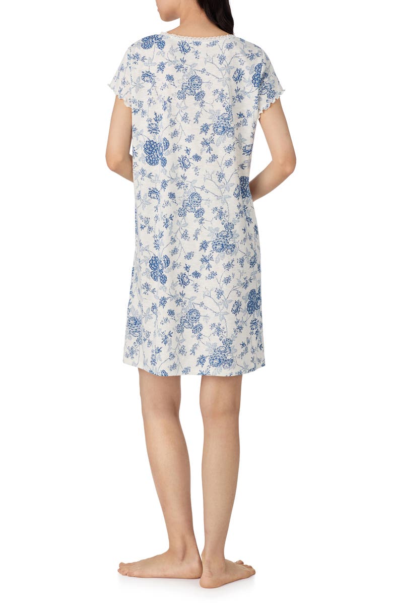 Lauren Ralph Lauren Monogram Short Sleeve Nightgown, Alternate, color, 