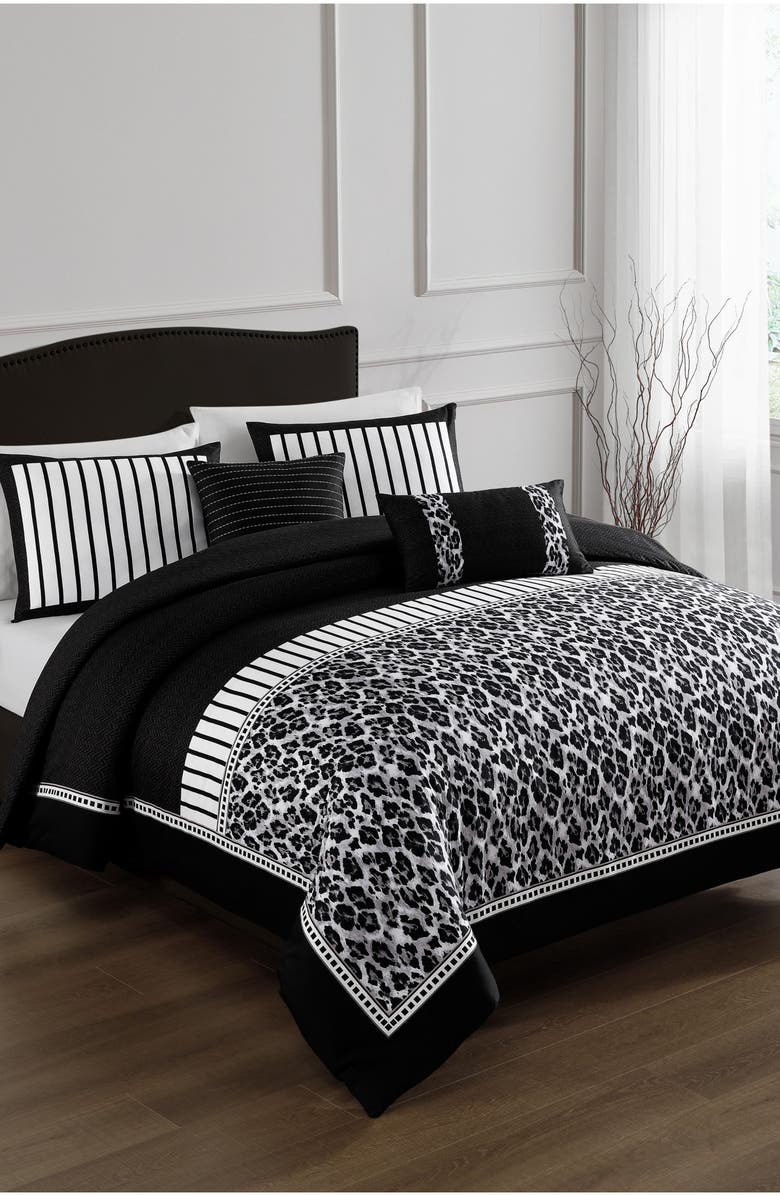 Bebejan Toffee Reversible 5-Piece Comforter Set, Main, color, Black