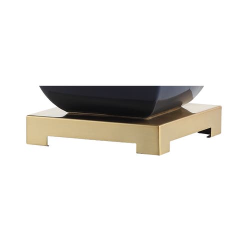Jonathan Y Vienna 25.5" Ceramic Led Table Lamp In Navy