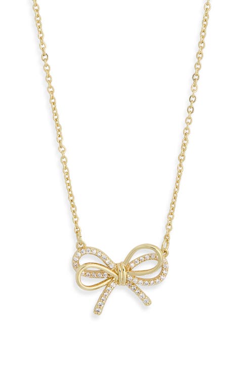 Cubic Zirconia Bow Pendant Necklace