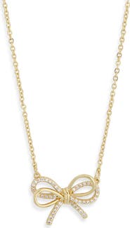 NORDSTROM RACK Cubic Zirconia Bow Pendant Necklace