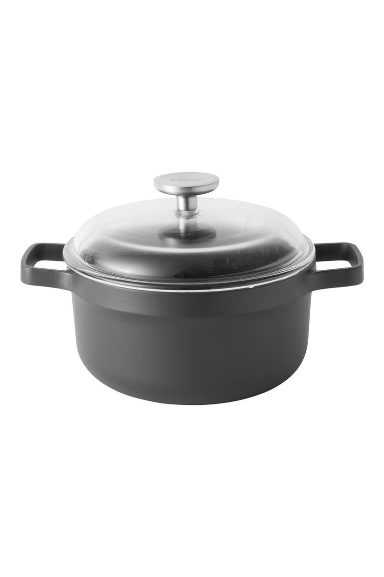 INTERNATIONAL Gem Non-Stick Cast Aluminum 8" Covered Casserole, Main, color, BLACK