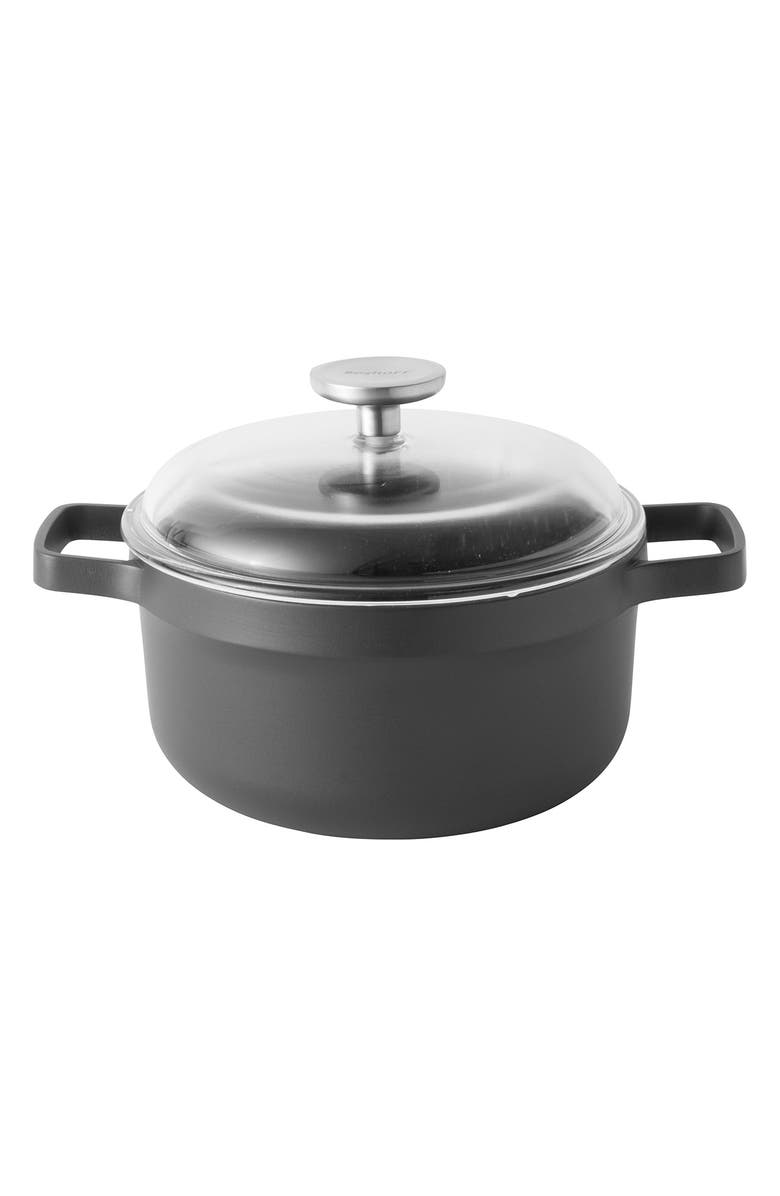 BergHOFF INTERNATIONAL Gem Non-Stick Cast Aluminum 8" Covered Casserole, Main, color, Black