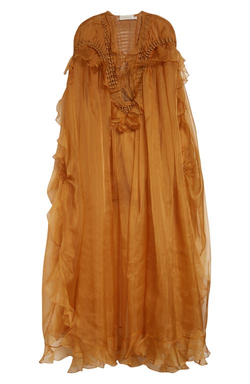 Zimmermann Balance Braided Trim Semisheer Silk Organza Gown