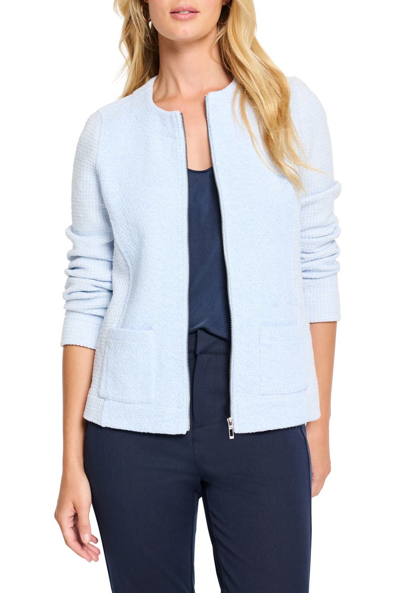 Woven & Knit Zip Jacket, Main, color, BLUE MIX