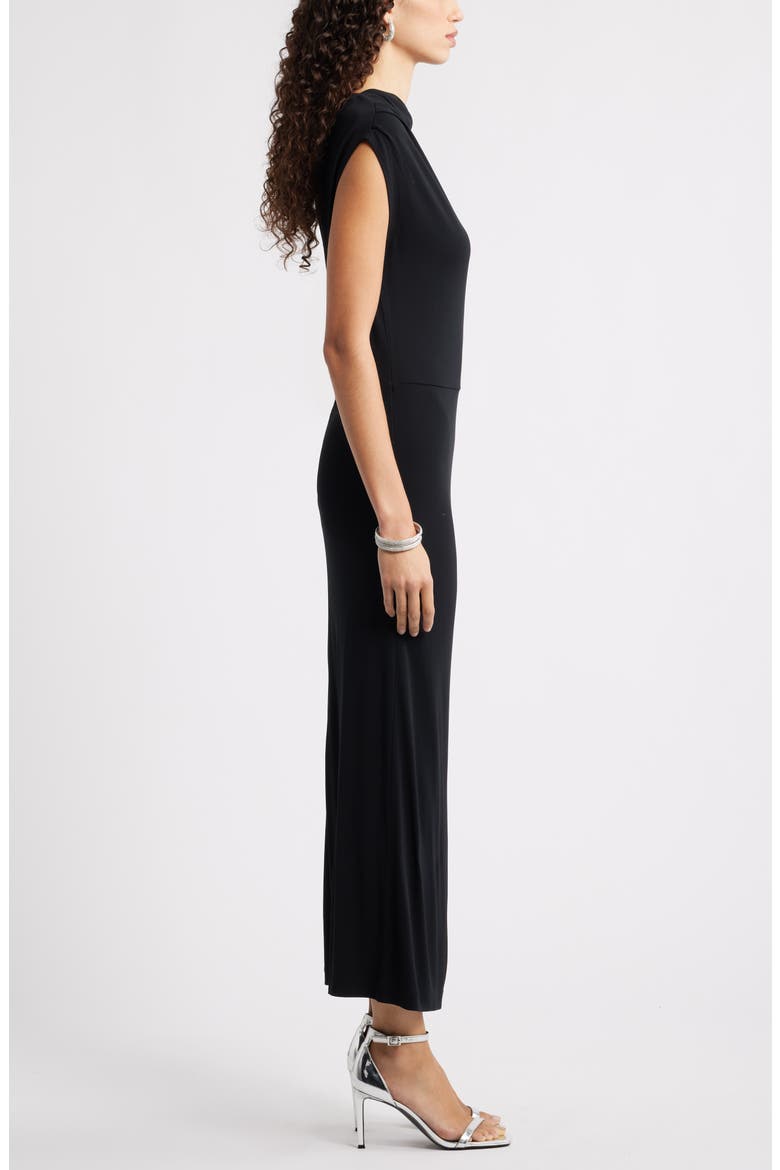 Draped Matte Jersey, Alternate, color, BLACK