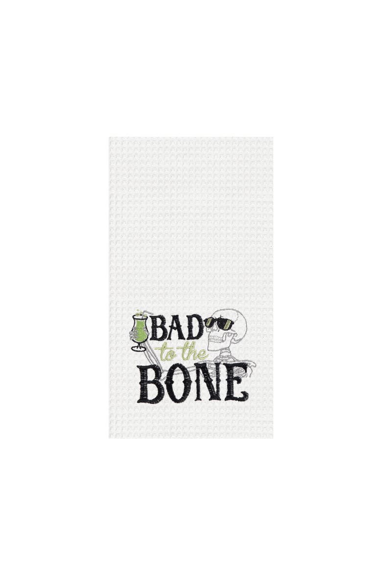 Bad To The Bone Skeleton Towel, Main, color, Black