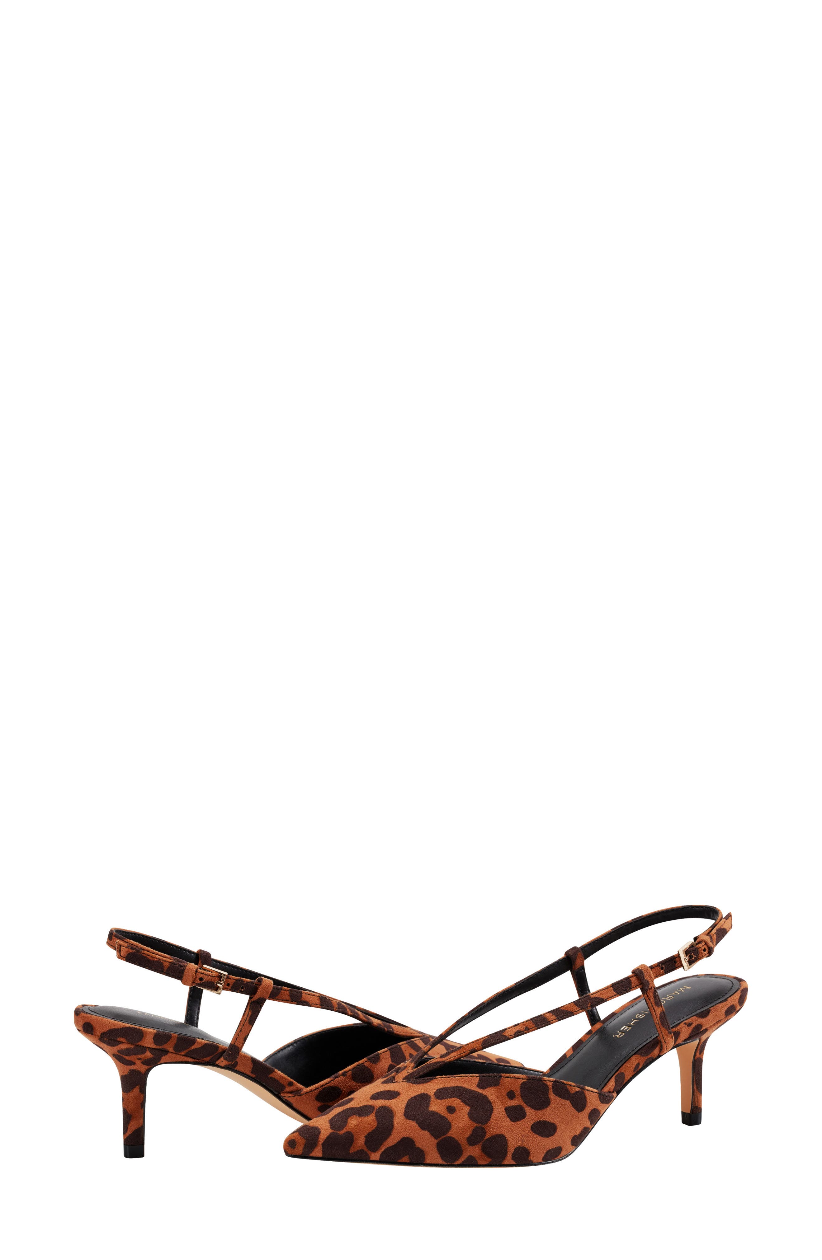 Marc Fisher Wishbone Slingback Pump, Alternate, color, Leopard