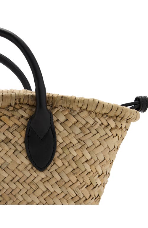 Mango Small Double Handle Natural Fiber Crossbody Bag