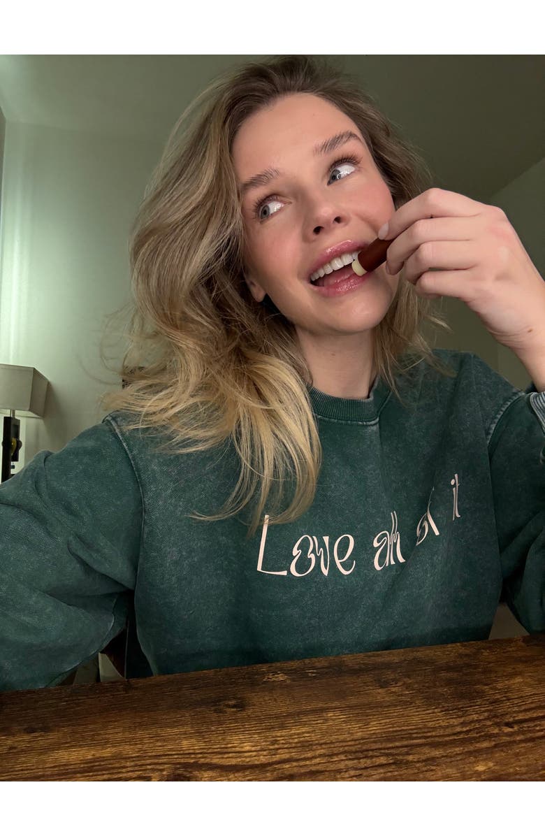 Lezat Sammie Cotton Sweatshirt, Alternate, color, Dark Grayeverything Will Be Ok