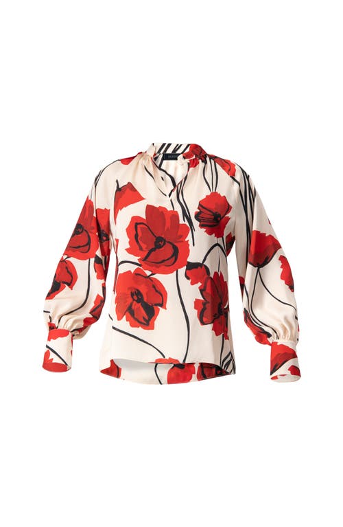 Ivonne Floral Print Statement Blouse In Multi