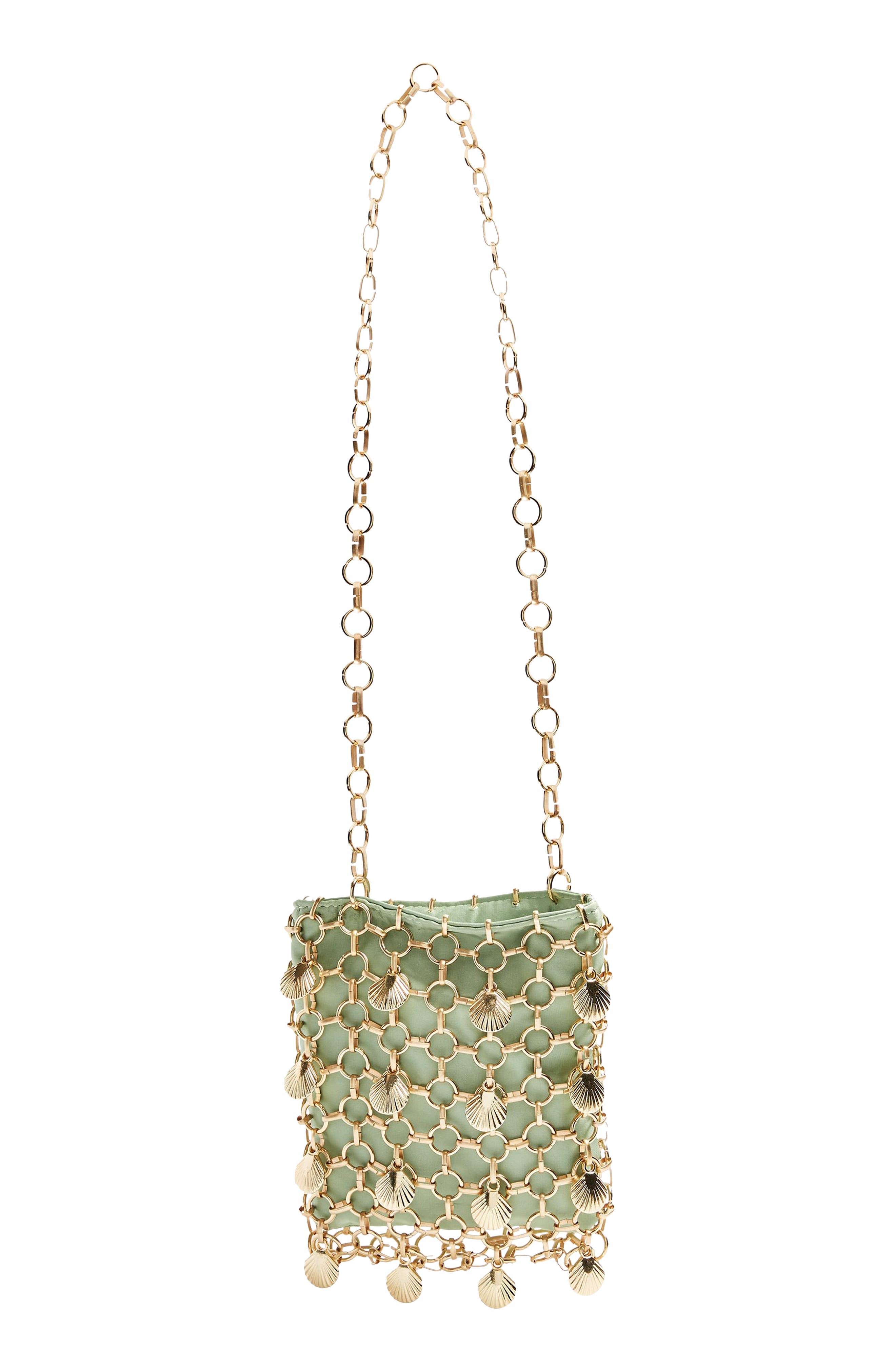Topshop Shell Cage Mini Bag, Alternate, color, 