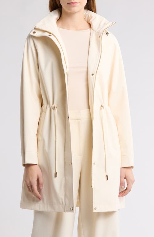 Bcbgeneration Water Resistant Hooded Drawstring Waist Jacket In Bone