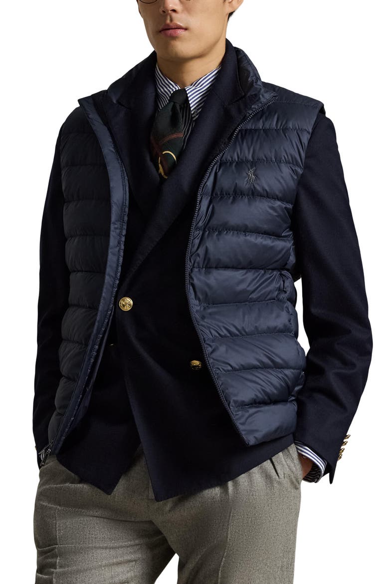 The Colden Water Repellent Packable Down Vest, Main, color, COLLECTION NAVY