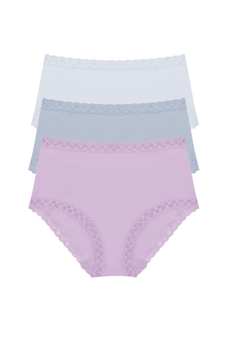 Natori Bliss Cotton Full Brief 3-Pack, Main, color, Frost Sky/Blue Mst/Violt Tulip