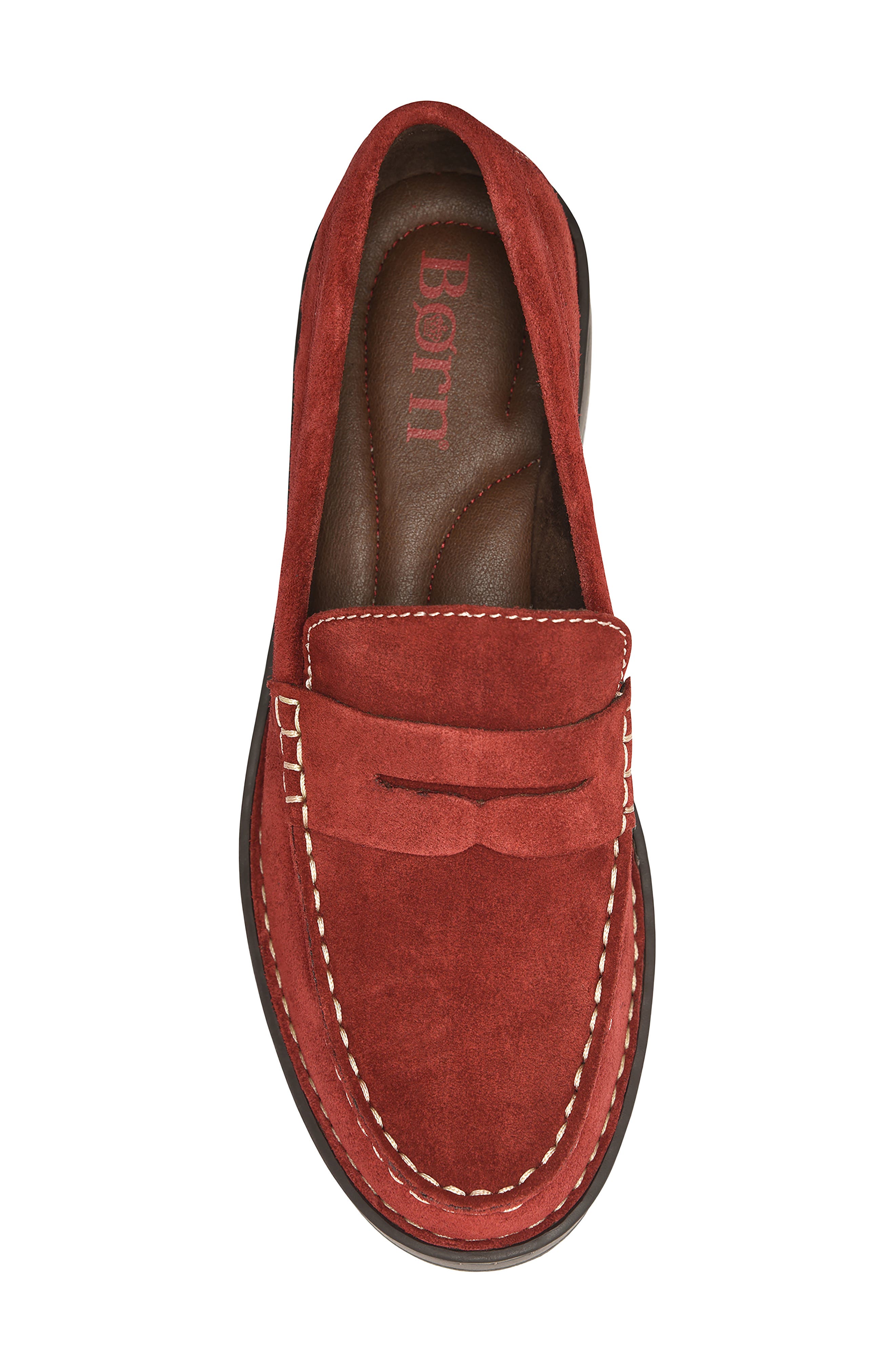 Carrera Platform Penny Loafer, Alternate, color, RED SUEDE