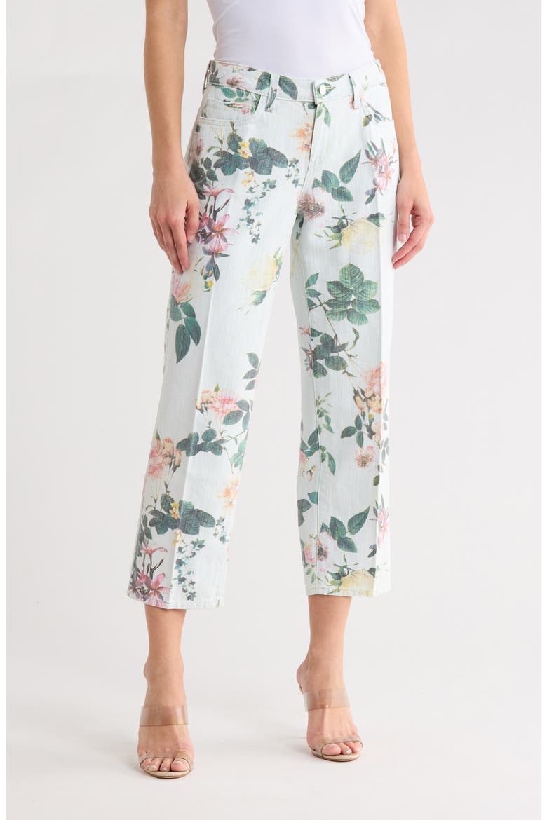 Blaine Low Rise Crop Stovepipe Jeans, Main, color, MULTI FLORAL BLEACH