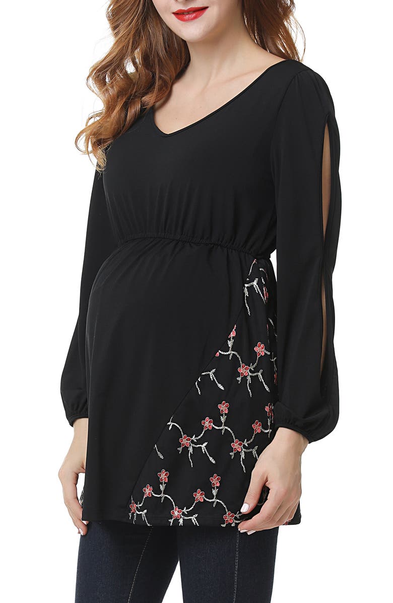 Kimi and Kai Kacey Embroidered Maternity Top, Alternate, color,