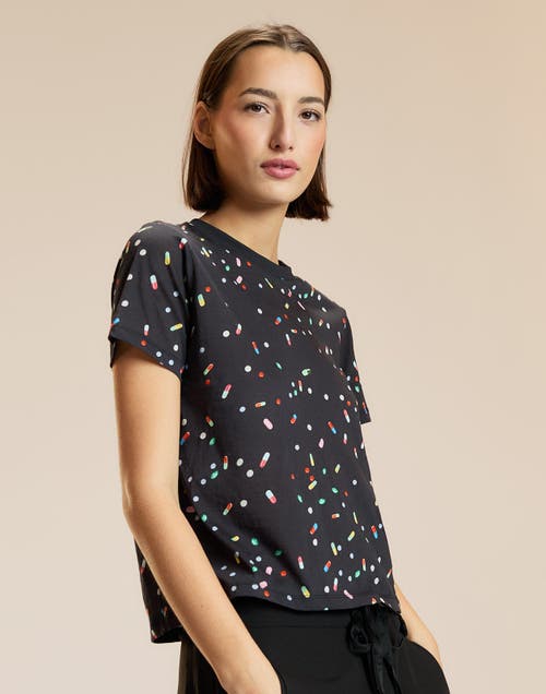 Cynthia Rowley Everyday Tee in Black Multi at Nordstrom, Size Medium