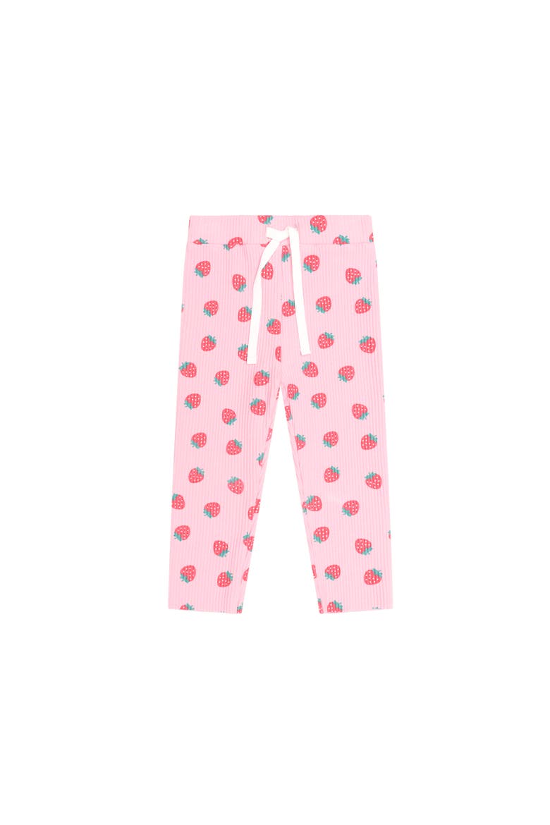 Strawberry Print Rib Legging, Main, color, Strawberry Print
