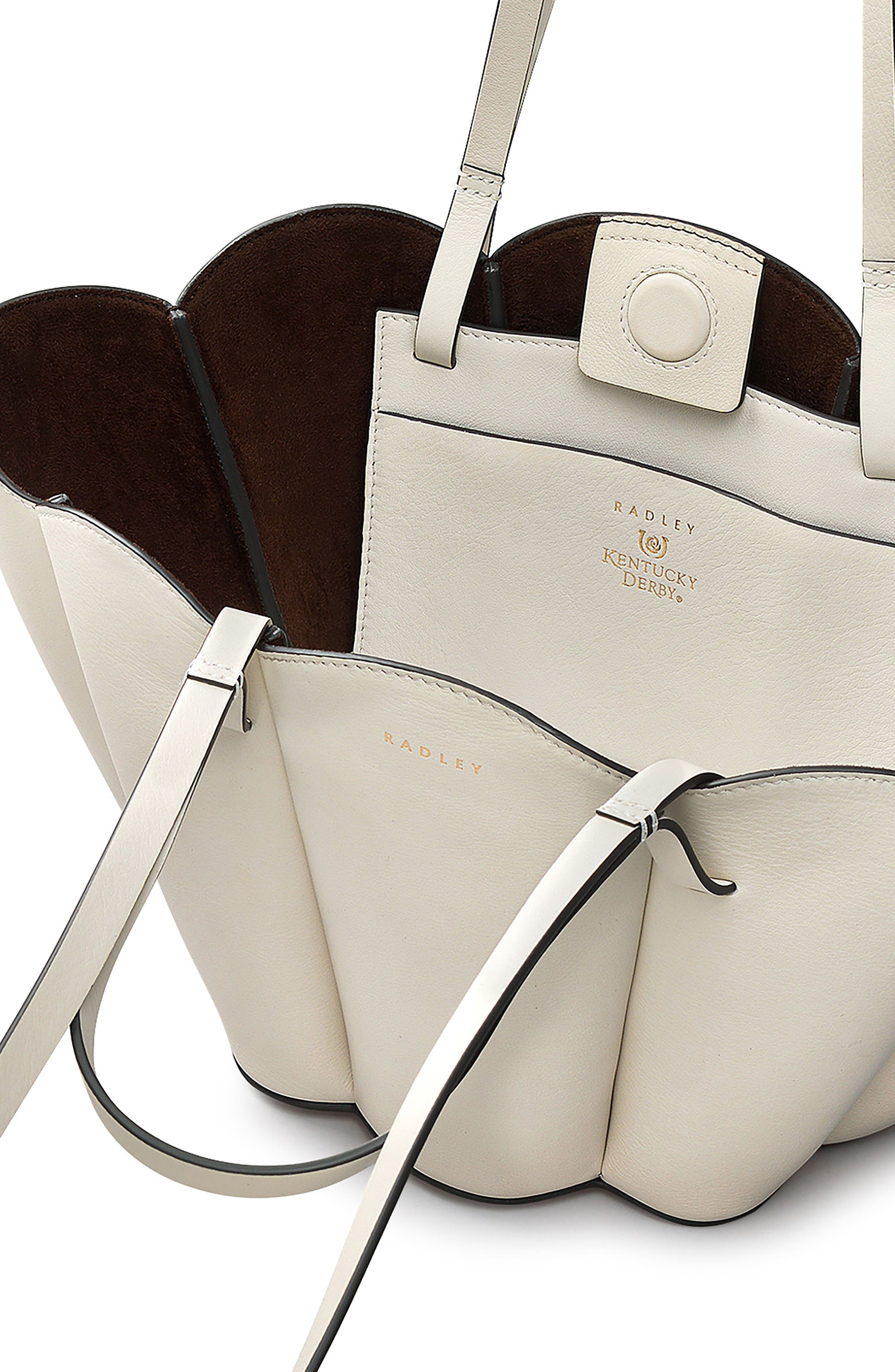 Radley x Kentucky Derby Lily Small Leather Tote, Alternate, color, Chalk