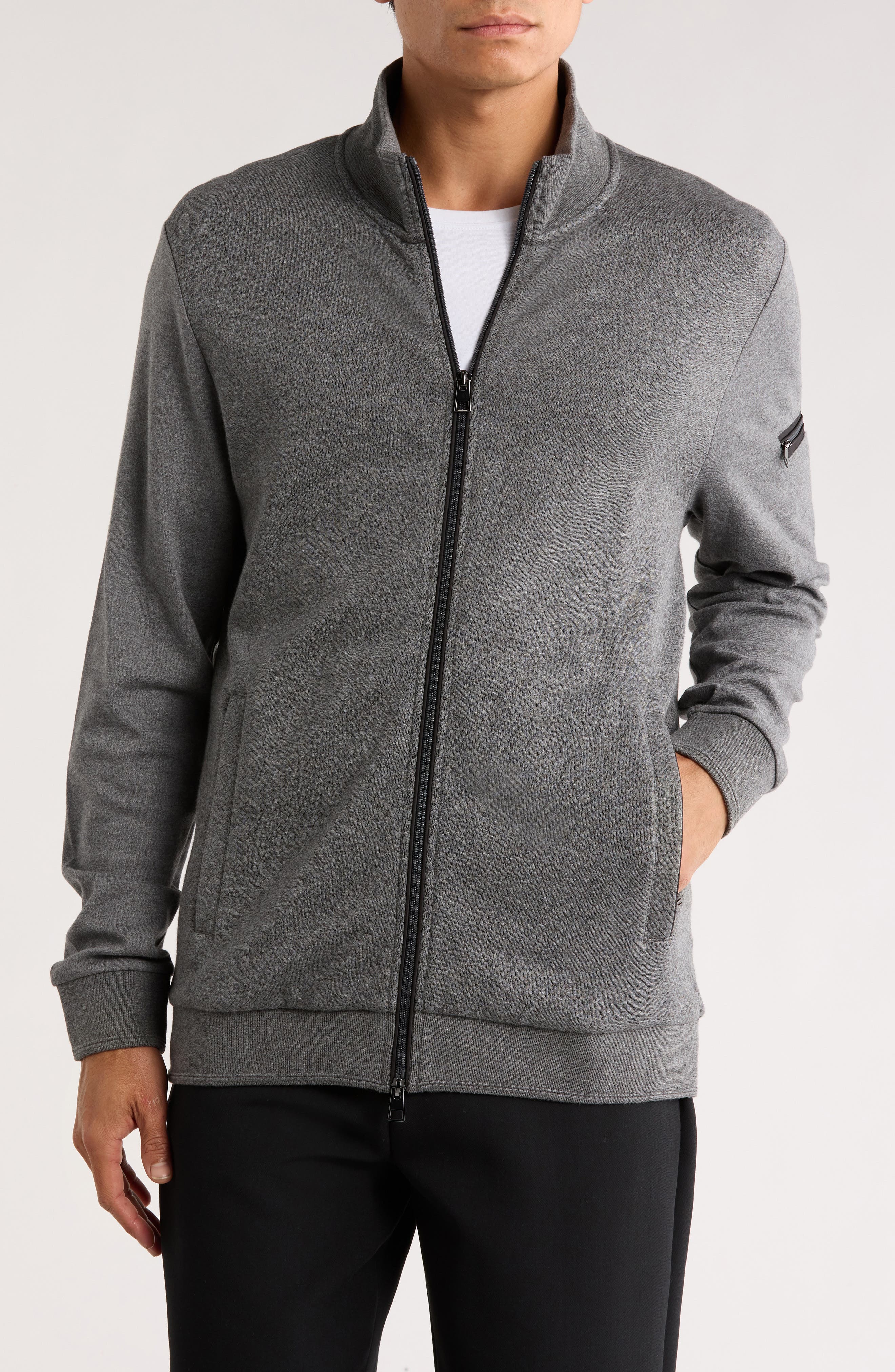 Bugatchi Stretch Knit Full Zip Jacket