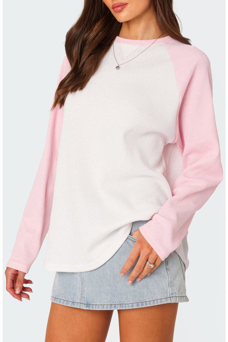 Me Time Oversize Waffle Knit Top, Alternate, color, LIGHT-PINK