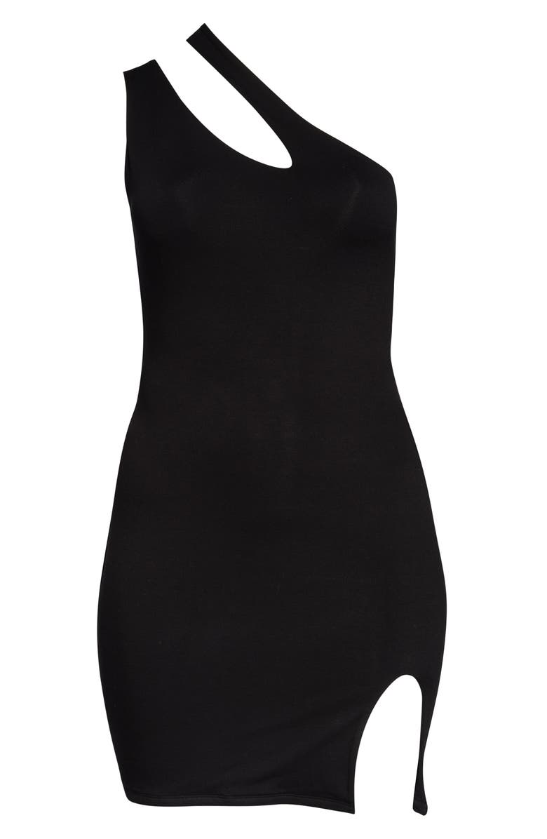 Naked Wardrobe One-Shoulder Cutout Sheath Minidress, Alternate, color,