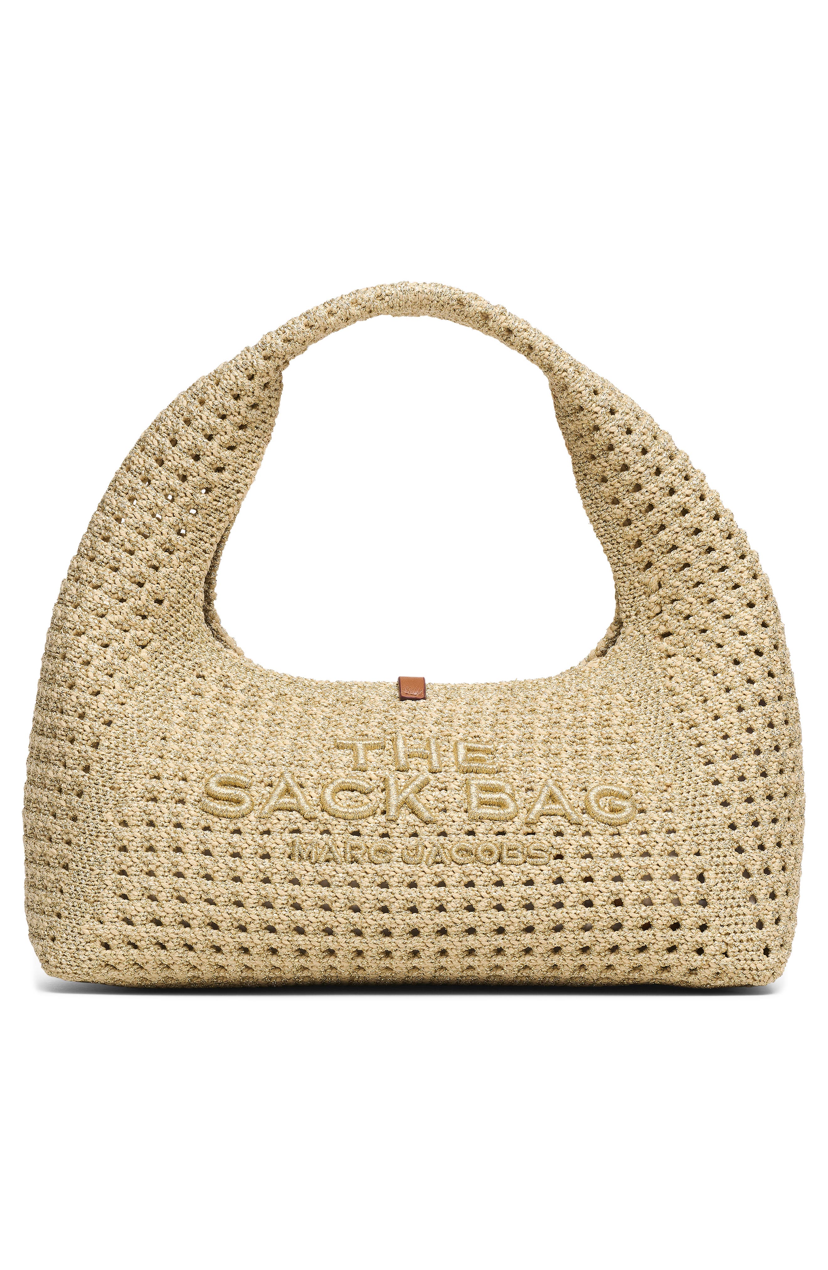 Marc Jacobs The Mini Raffia Sack Bag, Alternate, color, Champagne