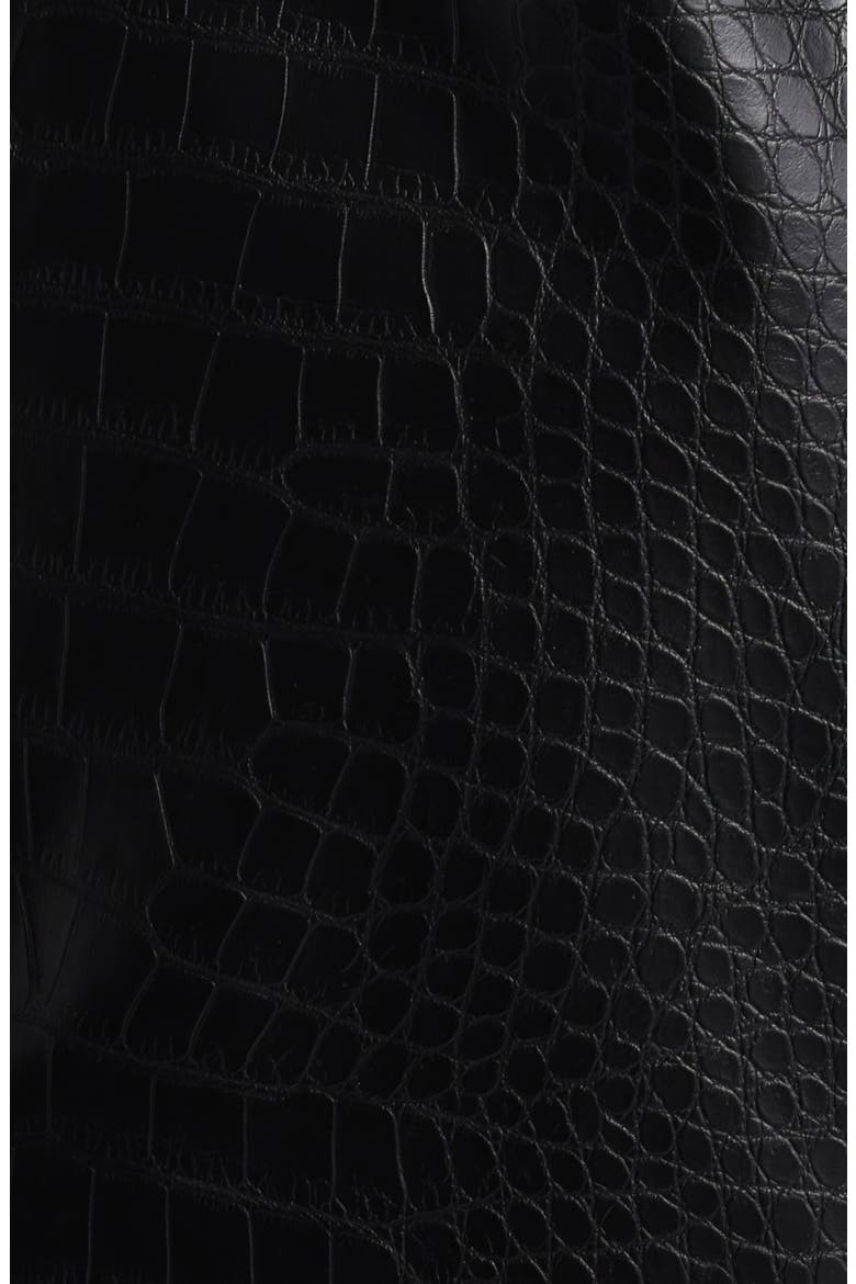 Embossed Faux Leather Blazer, Alternate, color, BLACK