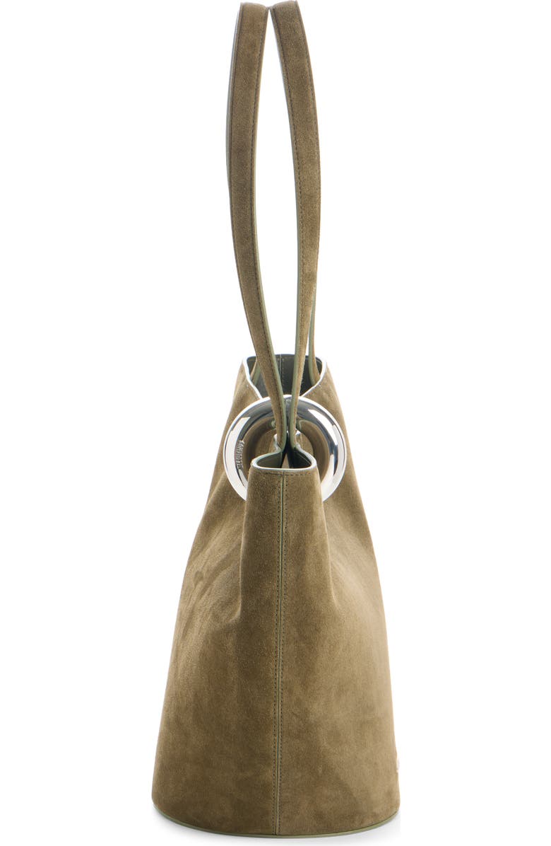 Jacquemus Le Bambola Moyen Suede Bucket Bag, Alternate, color, Khaki 560